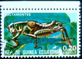 Selo postal de Guinea Equatorial de 1978 Caelifera sp