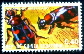 Selo postal de Guinea Equatorial de 1978 Tiger Beetle