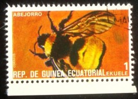Selo postal de Guinea Equatorial de 1978 Bumblebee