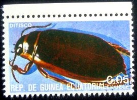 Selo postal de Guinea Equatorial de 1978 Dytiscus sp