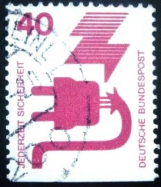 Selo postal da Alemanha de 1974 Defective ladder D