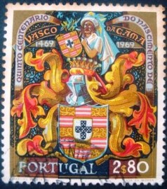 Selo postal de Portugal de 1969 Vasco da Gama - 1057 U