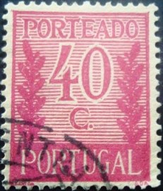 Selo postal de Portugal de 1940 Numeral 40c - 62 U