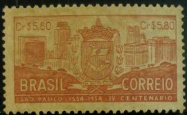 Selo postal Comemorativo do Brasil de 1954 - C 332 B