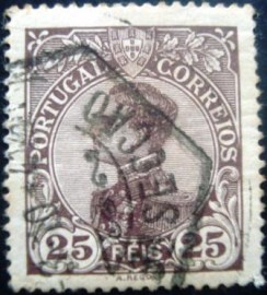 Selo postal de Portugal de 1910 King Carlos II 25rs - 161 U