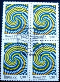 Quadra de selos do Brasil de 1977 Radio Amador RS