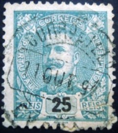Selo postal de Portugal de 1895 King Carlos I 25 - 116 U