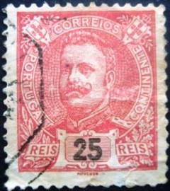 Selo postal de Portugal de 1899 King Carlos I 25