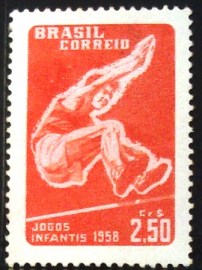 Selo postal do Brasil de 1958 Jogos Infantis