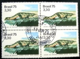 Quadra de selos do Brasil de 1975 Jacaré 894 MID