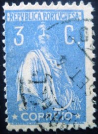 Selo postal de Portugal de 1920 Ceres 3c - 223 U