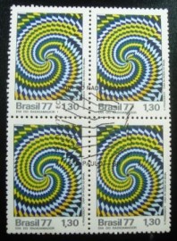 Quadra de selos do Brasil de 1977 Radio Amador SP