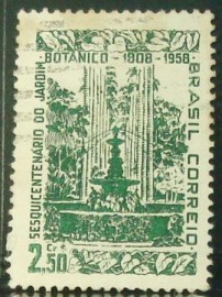 Selo postal do Brasil de 1958 Jardim Botânico - C 412 U