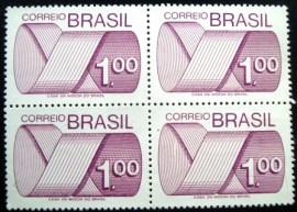 Quadra de selos postais do Brasil de 1974 Cifra 1