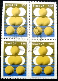 Quadra de selos do Brasil de 1977 BNDE