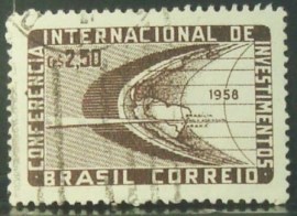 Selo postal do Brasil de 1958 Conferência de Investimentos - C 415 U
