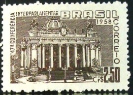 Selo postal do Brasil de 1958 Conferência Interparlamentar