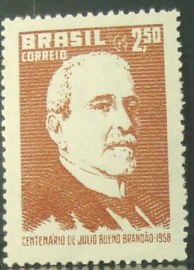 Selo postal do Brasil de 1958 Júlio Bueno Brandão