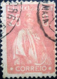 Selo postal de Portugal de 1923 Ceres 25c - 285 U