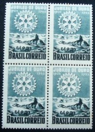 Quadra de selos postais do Brasil de 1955 Rotary Club