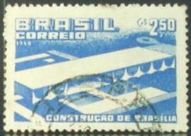 Selo postal do Brasil de 1958 Brasília - C 418 U