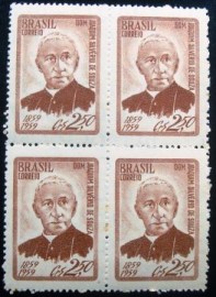 Quadra de selo postais do Brasil de 1959 Joaquim Silvério Souza