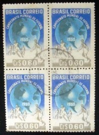 Quadra de Selos Postais Comemorativos Brasil 1950 - C 253 U