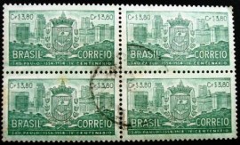 Quadra de selos postaos de 1954 4º Centenário de Sao Paulo