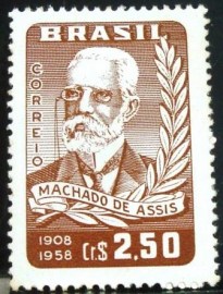Selo postal do Brasil de 1958 Machado de Assis