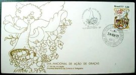 Envelope FDC Oficial de 1977 Ação de Graças 09394