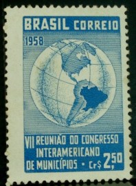 Selo postal do Brasil de 1958 Congresso Municípios - C 426 N