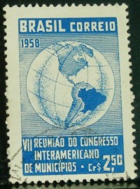 Selo postal do Brasil de 1958 Congresso Municípios - C 426 U