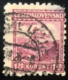Selo postal da Tchecoslováquia de 1926 Karlův Týn