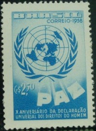Selo postal do Brasil de 1958 Direitos do Homem - C 429 N