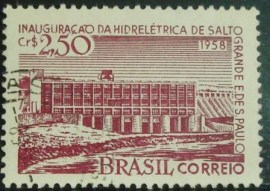 Selo postal do Brasil de 1958 Usina Salto Grande - C 408 U