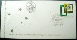 Envelope FDC Oficial de 1977 Lions Clube Vitória