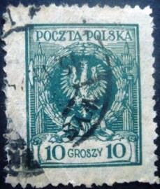 Selo postal da Polônia de 1924 Arms of Poland 10 - 219 U