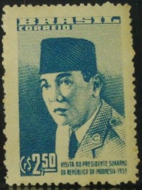 Selo postal de 1959 Presidente Sukarno
