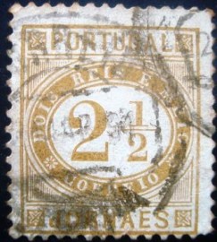 Selo postal de Portugal de 1886 Numeral 2½ - 65 U
