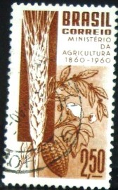 Selo postal do Brasil de 1960 Ministério da Agricultura