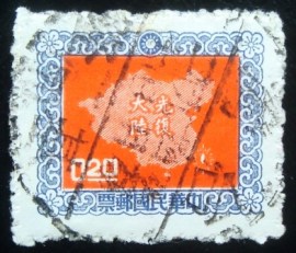Selo postal de Taiwan de 1957 Map of China
