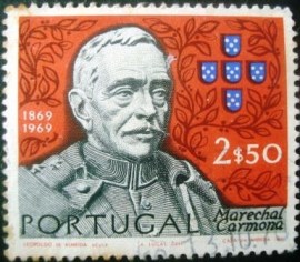 Selo postal de Portugal de 1970 Marshal Carmona - 1068 U