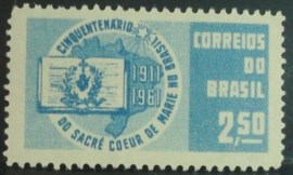 Selo postal do Brasil de 1961 Sacré-Cœur de Marie - C 0457 N