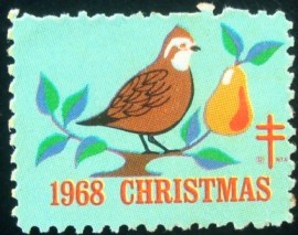 Selo postal Cinderela dos Estados Unidos de 1968 Natal