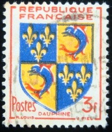 Selo postal da França de 1953 Dauphine
