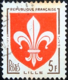 Selo postal da França de 1958 Lille