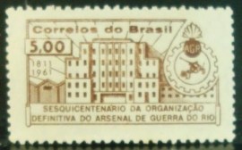 Selo postal do Brasil de 1961 Arsenal de Guerra - C 463 N