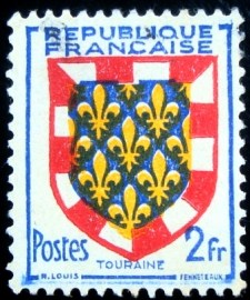 Selo postal da França de 1951 Touraine