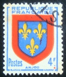 Selo postal da França de 1949 Anjou