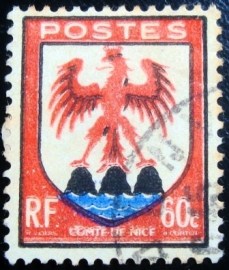 Selo postal da França de 1946 Comte de Nice